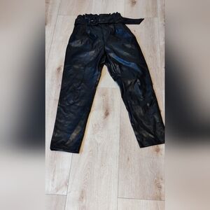 Do + Be Faux Leather pants with paper bag waist